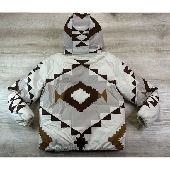 Polo Ralph Lauren Women M Aztec Coat Southwestern Puffer Navajo Tan $498 - Picture 8 of 8
